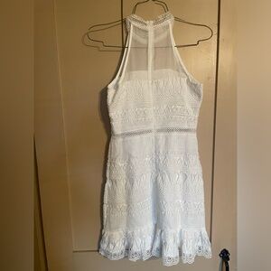 White Lace and Mesh Mini Dress Size M